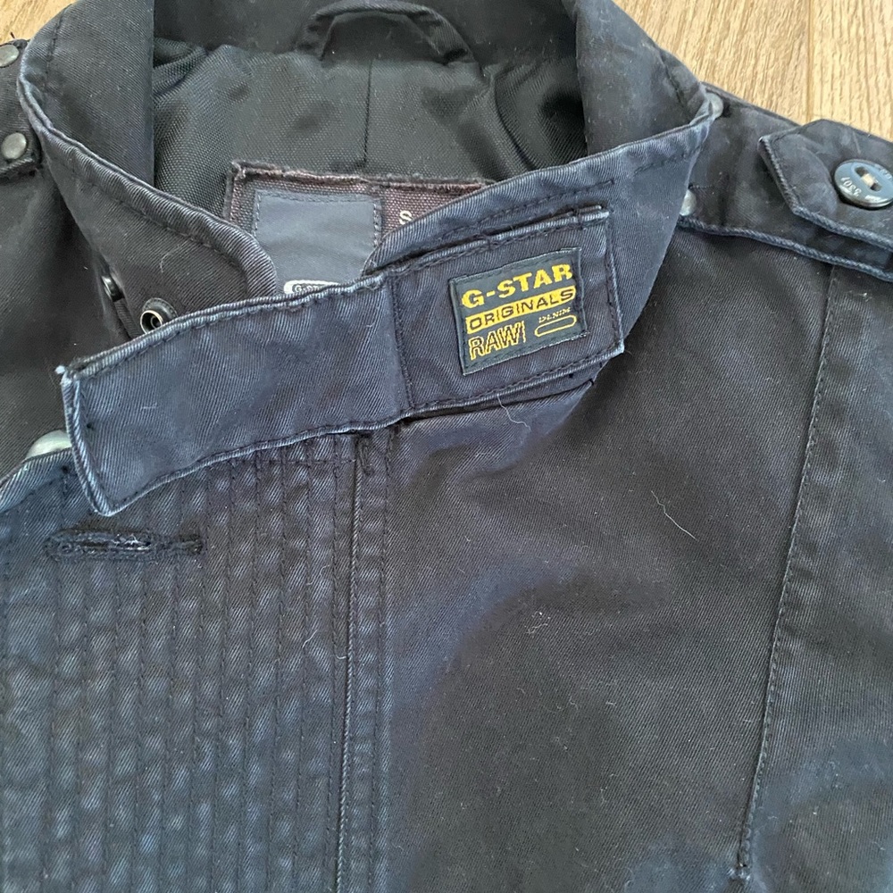 Vintage G Star Raw Black Moto Jacket Size S 100% Cotton - Picture 4 of 6